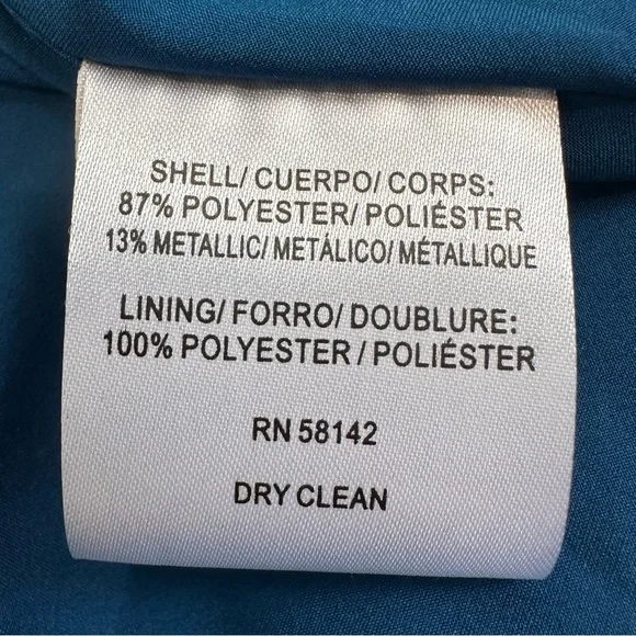 Gal Meets Glam Blue Dark Rose Gold Pleated Spaghetti Strap Cocktail Dress Size 0 - Picture 12 of 12